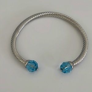 Touchstone Crystals by Swarovski With a Twist bracelet in Aqua